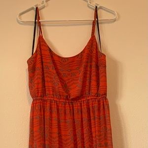 Orange and Grey Maxi Dress